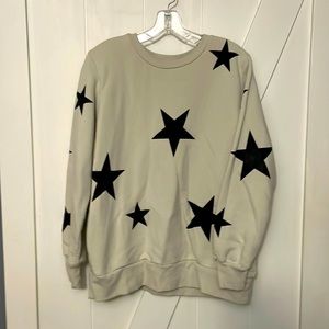 White & Black Star Oversized Sweatshirt